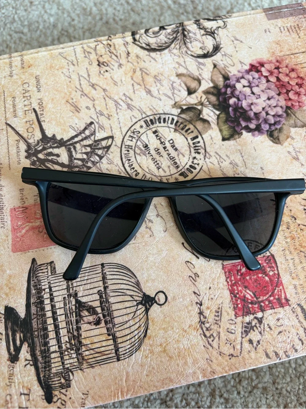 Anne Klein Black Polarized Wayfarer Sunglasses